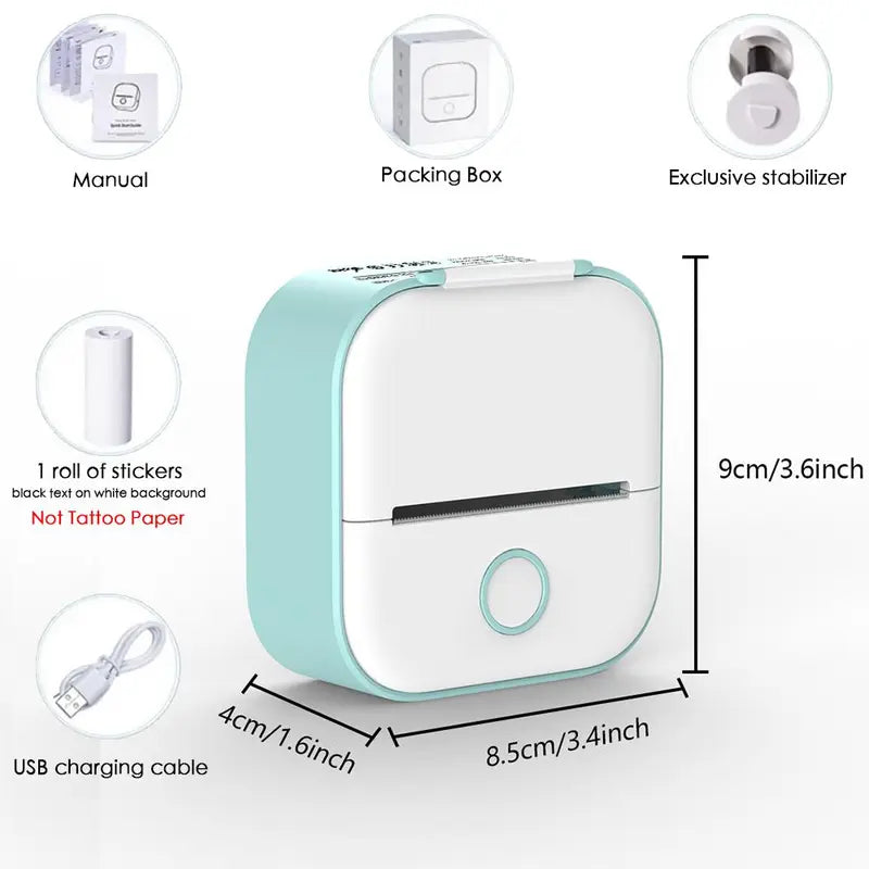 Phomemo Sticker Printer- T02 Mini Printer Sticker Maker Inkless Printer Portable Bluetooth-Compatible Thermal Pocket Photo Printer for Study Notes, Stickers, Photos, DIY, School Supplies 2024